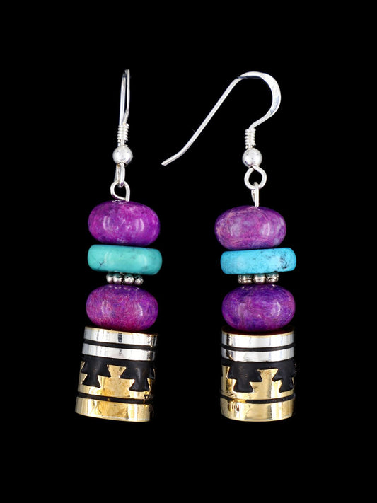 Navajo Multistone Beaded Dangle Earrings