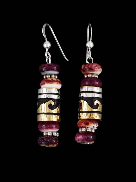 Navajo Multistone Beaded Dangle Earrings