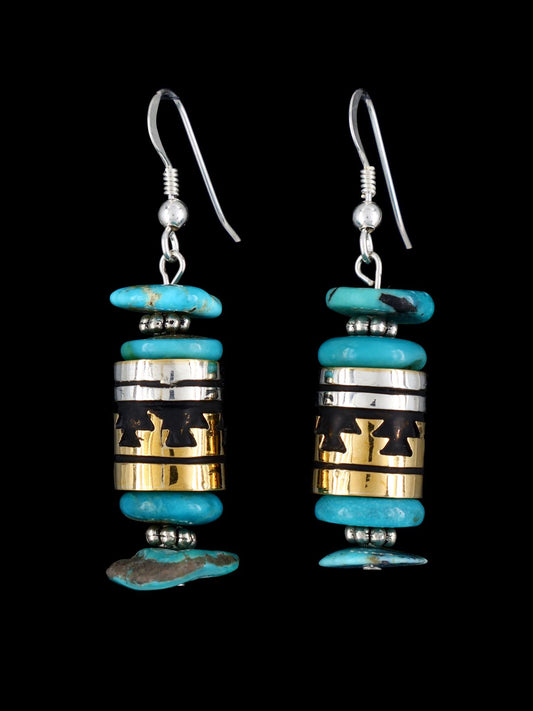 Navajo Multistone Beaded Dangle Earrings