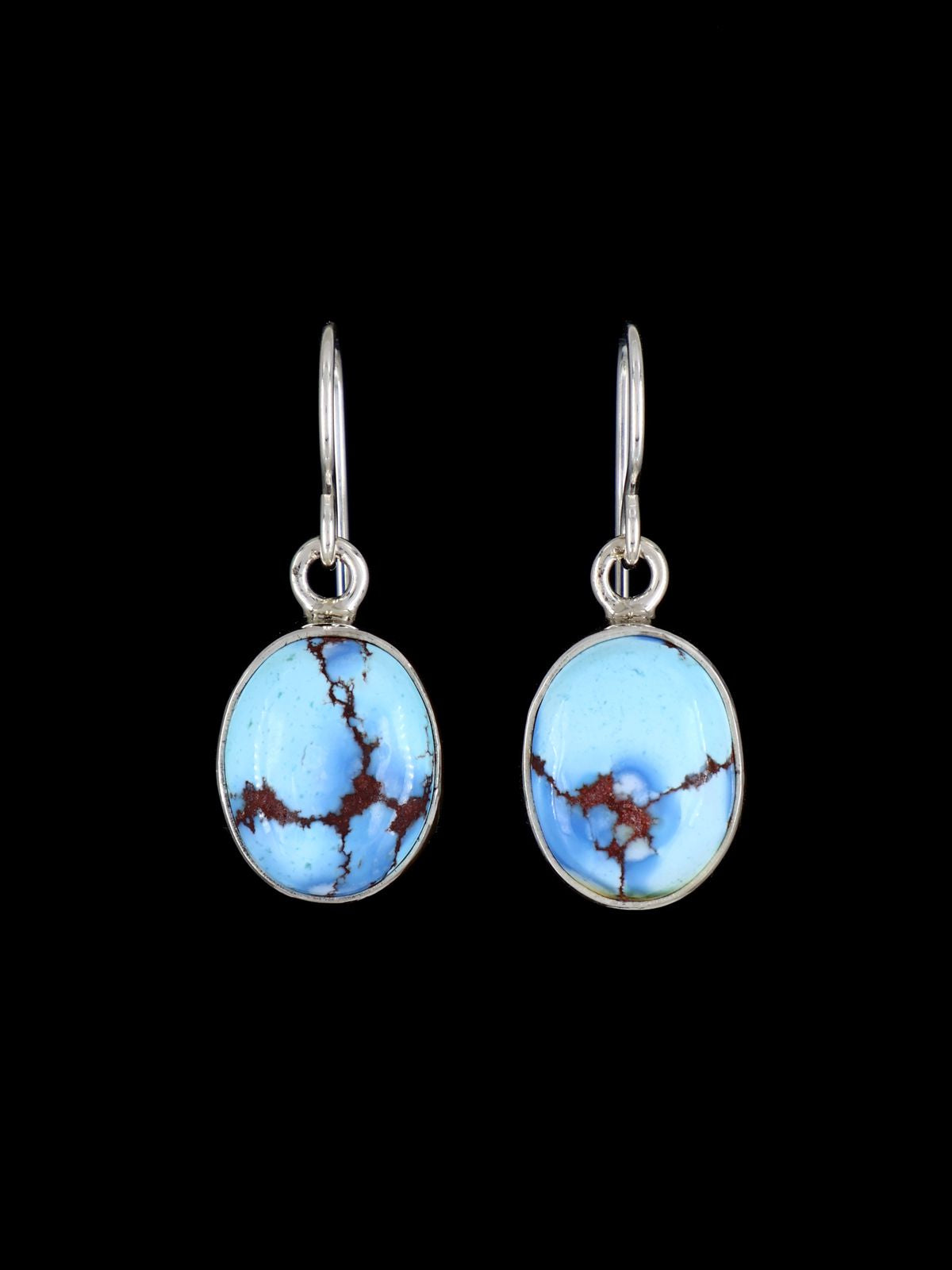 Navajo Sterling Silver Golden Hill Turquoise Dangle Earrings