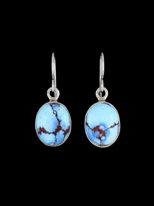 Navajo Sterling Silver Golden Hill Turquoise Dangle Earrings