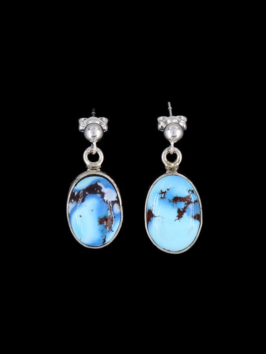 Navajo Sterling Silver Golden Hill Turquoise Post Earrings