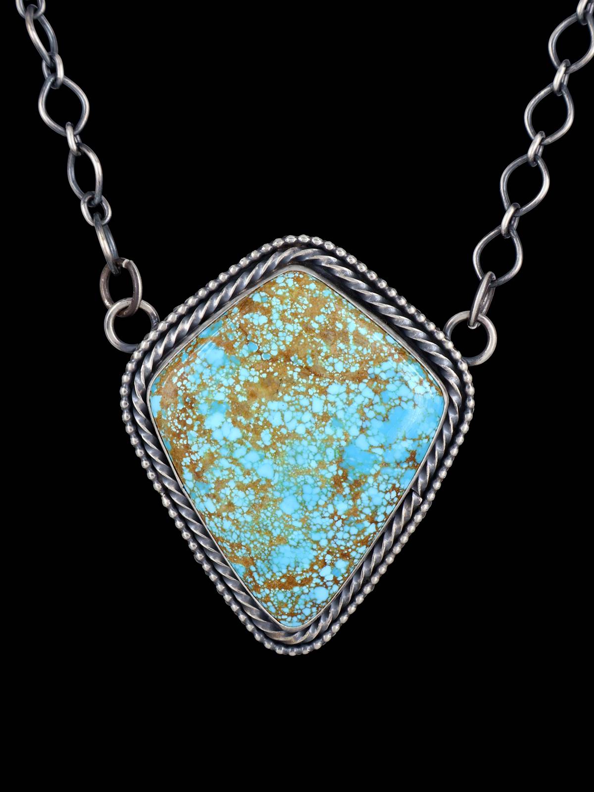 Navajo #8 Turquoise Link Chain Necklace