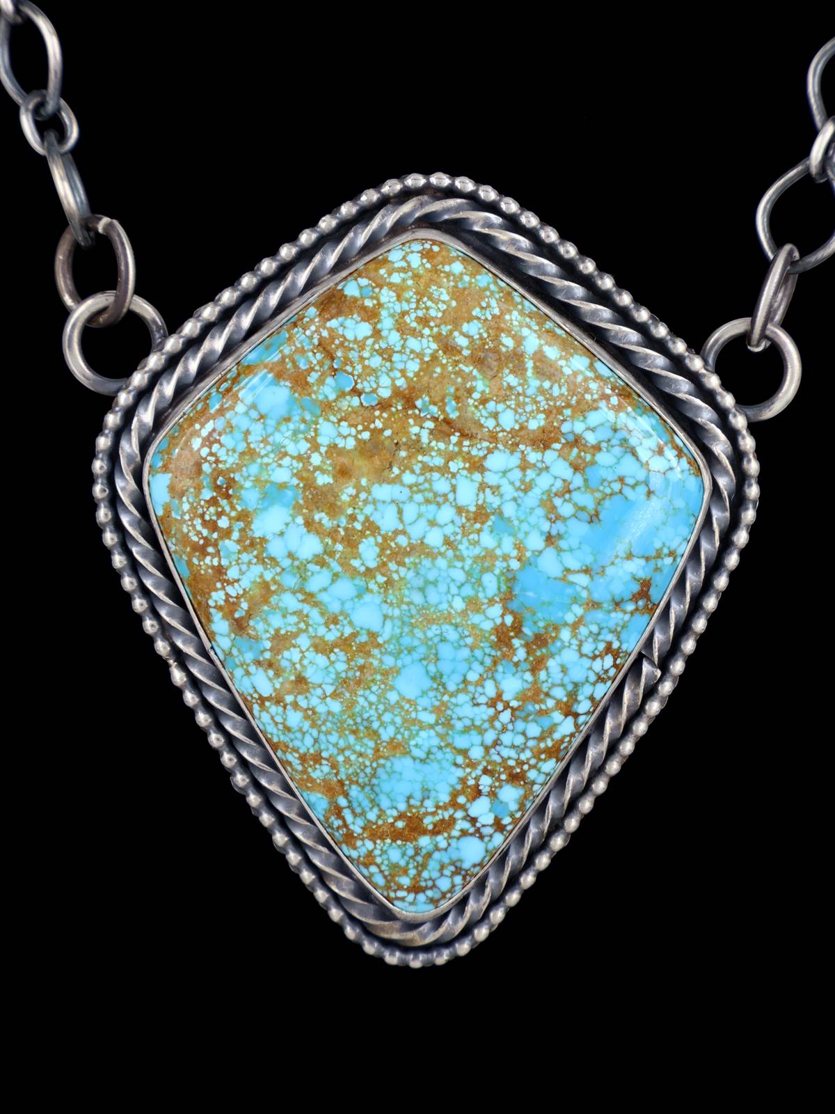 Navajo #8 Turquoise Link Chain Necklace