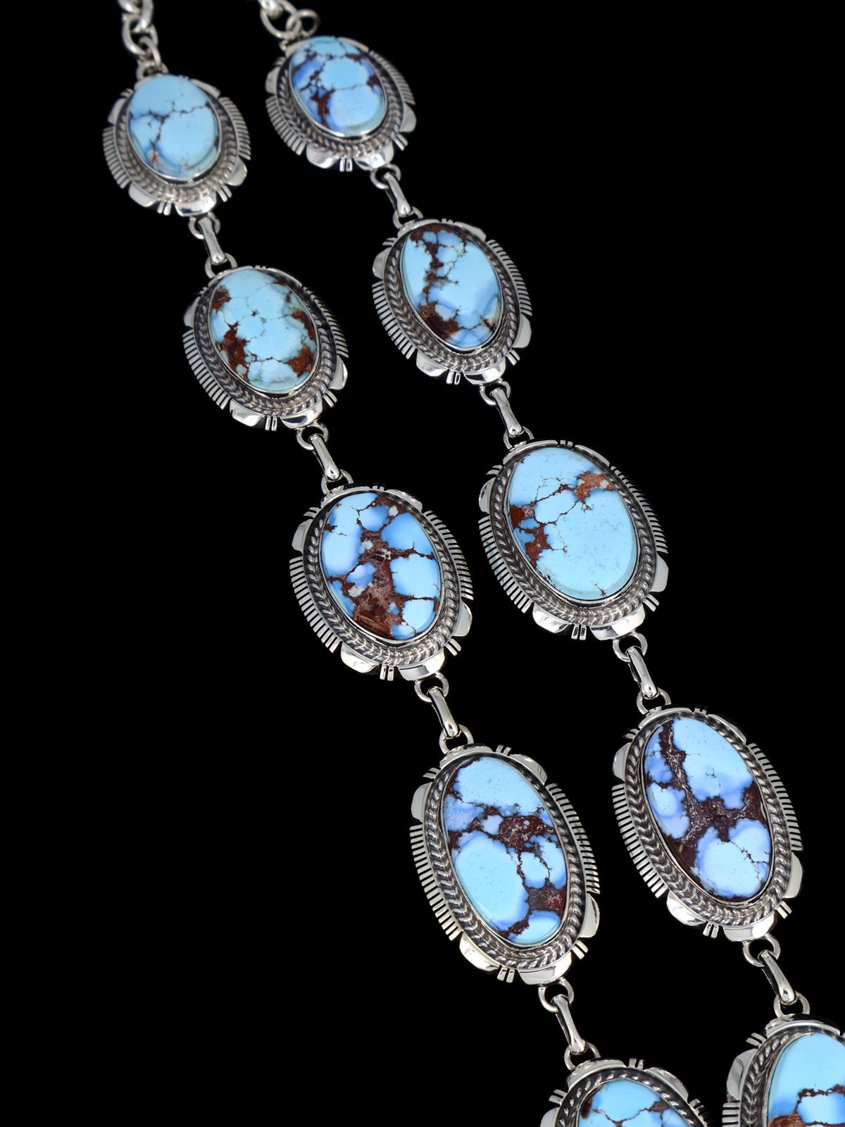 Golden Hill Turquoise Sterling Silver Lariat Necklace Set