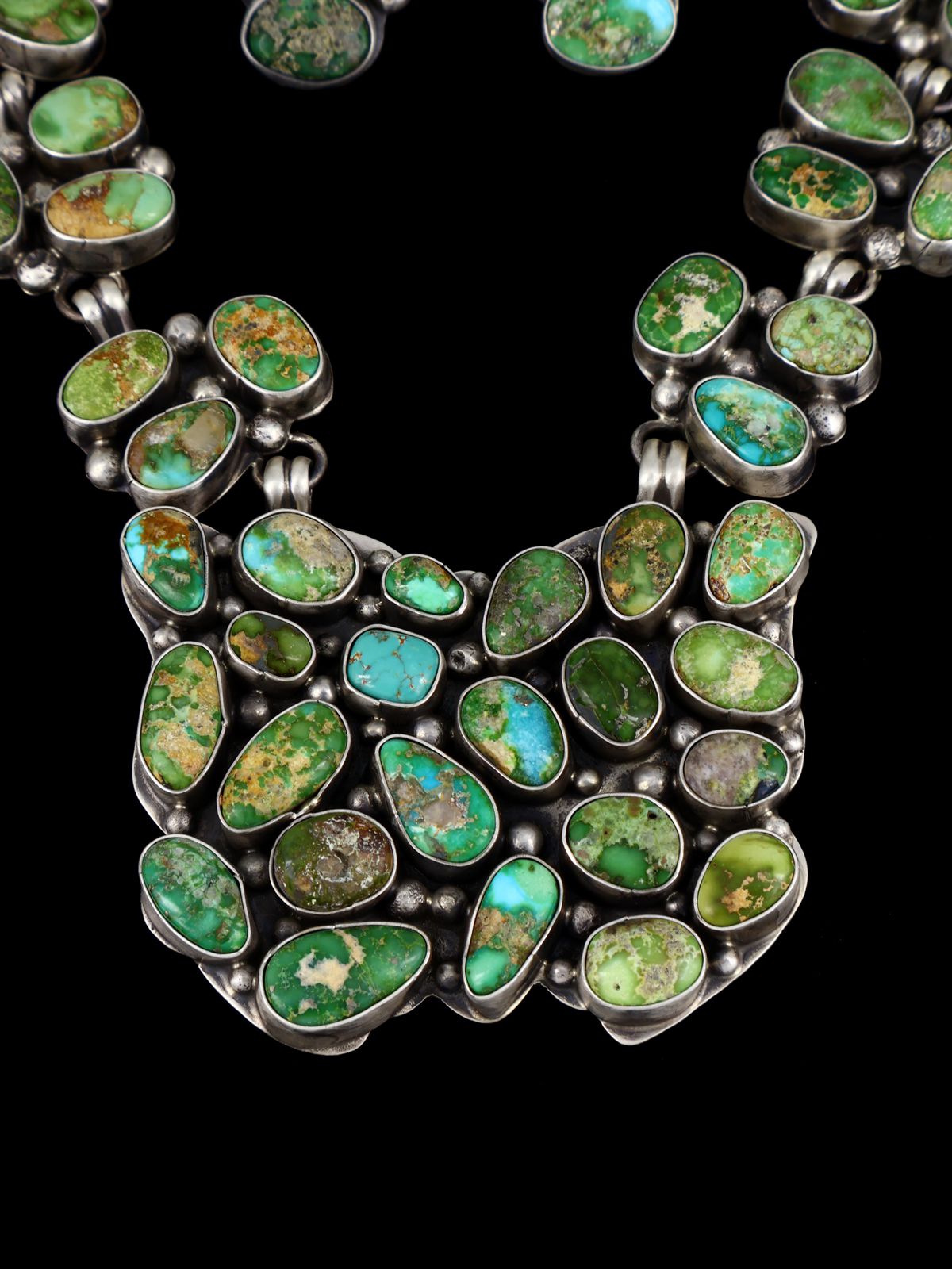 Native American Sterling Silver Sonoran Gold Turquoise Necklace Set