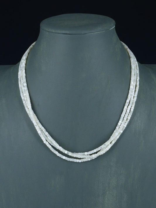 18" Native American Three Strand Mother of Pearl Necklace