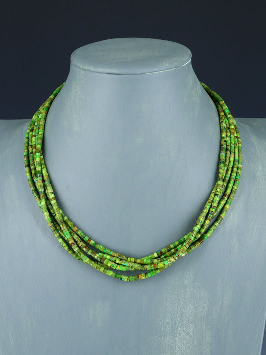 18" Native American Five Strand Mojave Turquoise Necklace