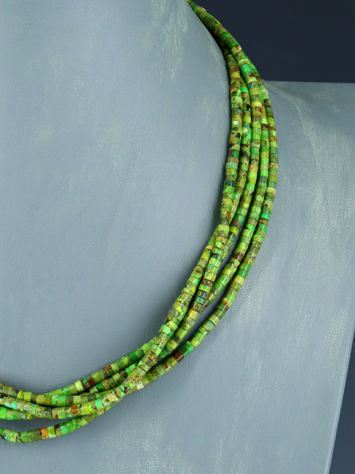 18" Native American Five Strand Mojave Turquoise Necklace