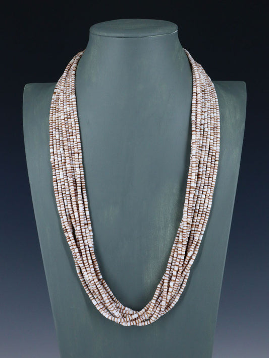 Native American Santo Domingo Shell Heishi Necklace and Earring Set