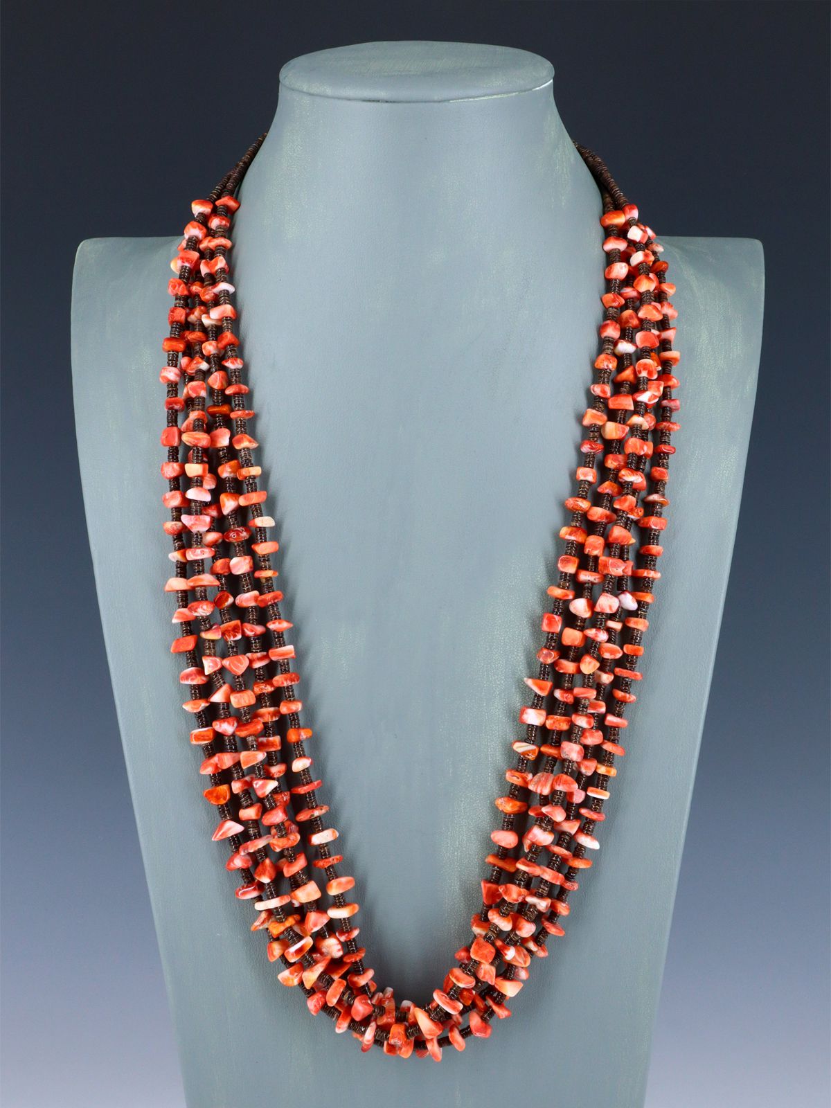 Santo Domingo Spiny Oyster Five Strand Necklace