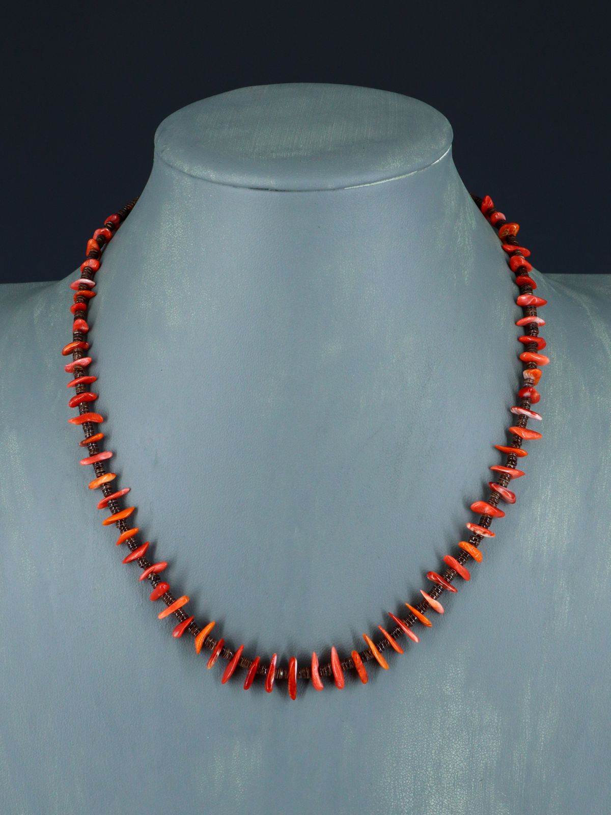 Native American Spiny Oyster Heishi Choker Necklace