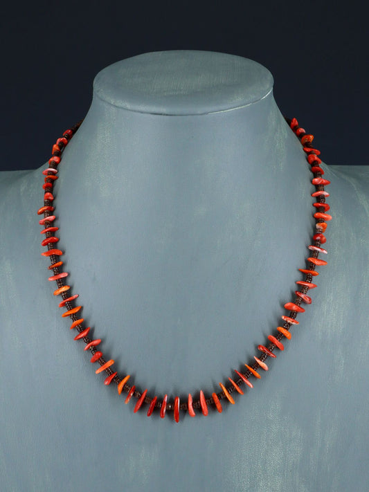 Native American Spiny Oyster Heishi Choker Necklace
