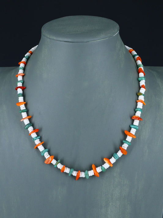 Native American Shell and Turquoise Choker Necklace