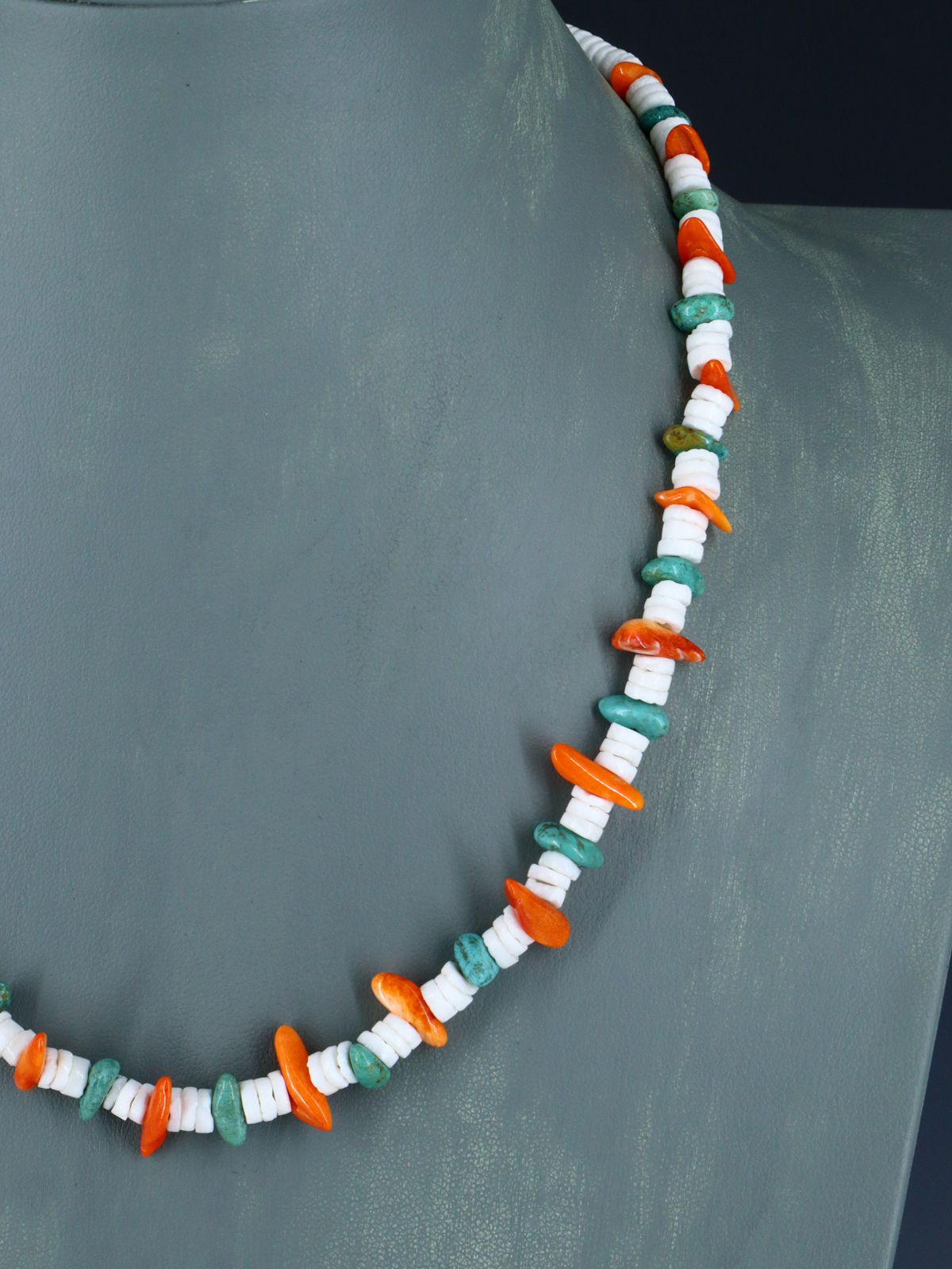 Native American Shell and Turquoise Choker Necklace