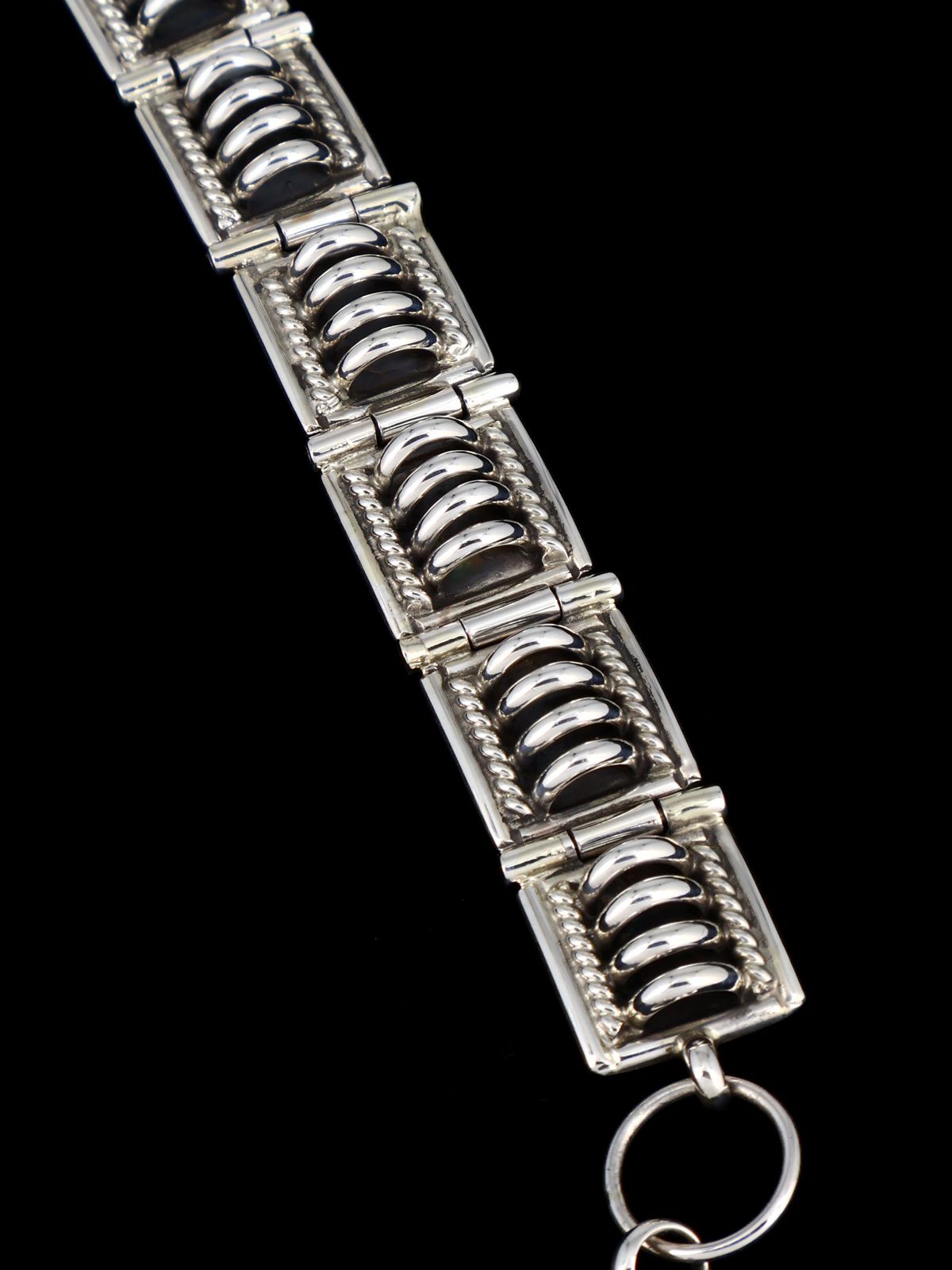Native American Sterling Silver Sculpted Link Bracelet