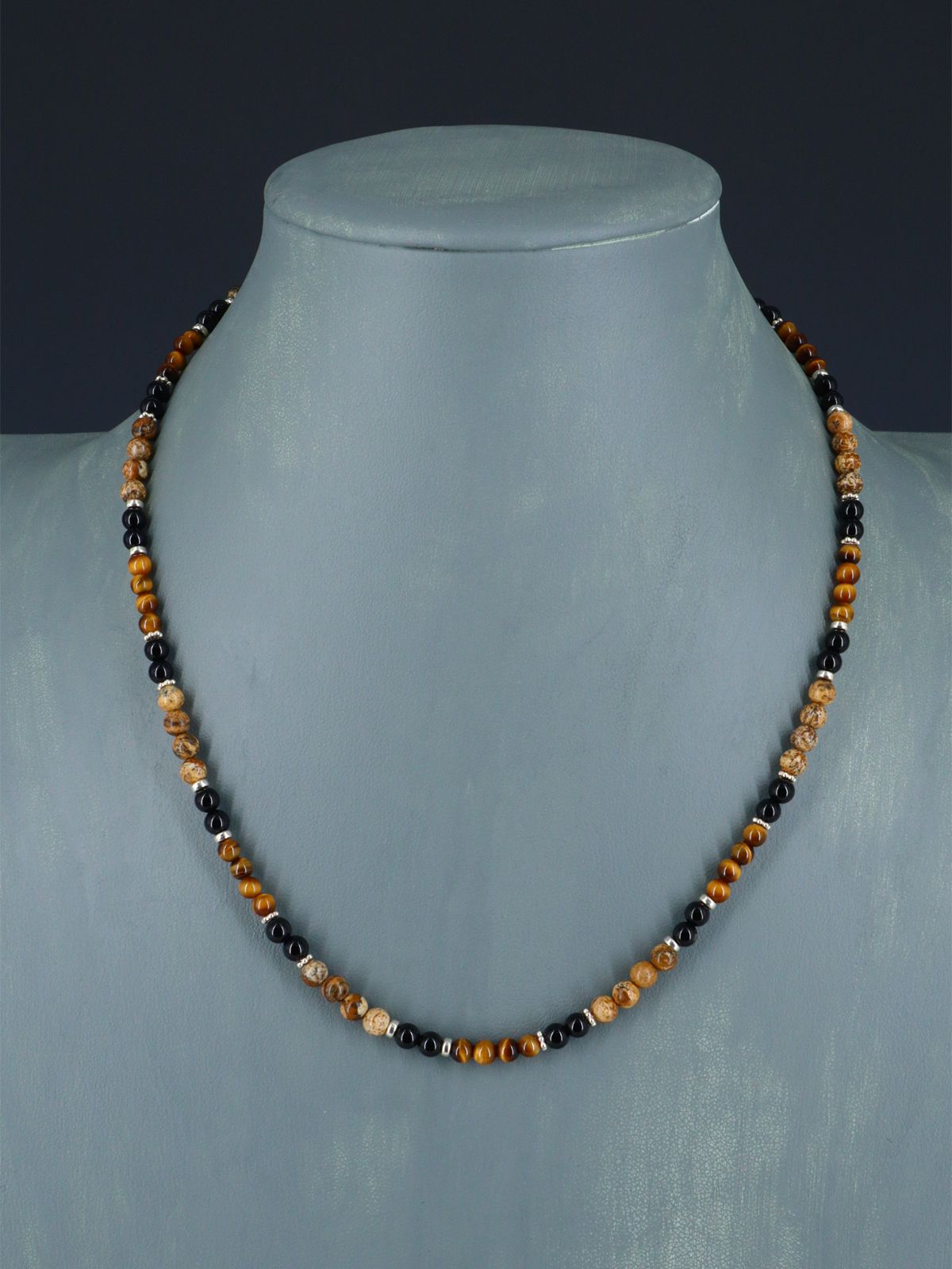 Native American Jasper and Onyx Beaded Necklace