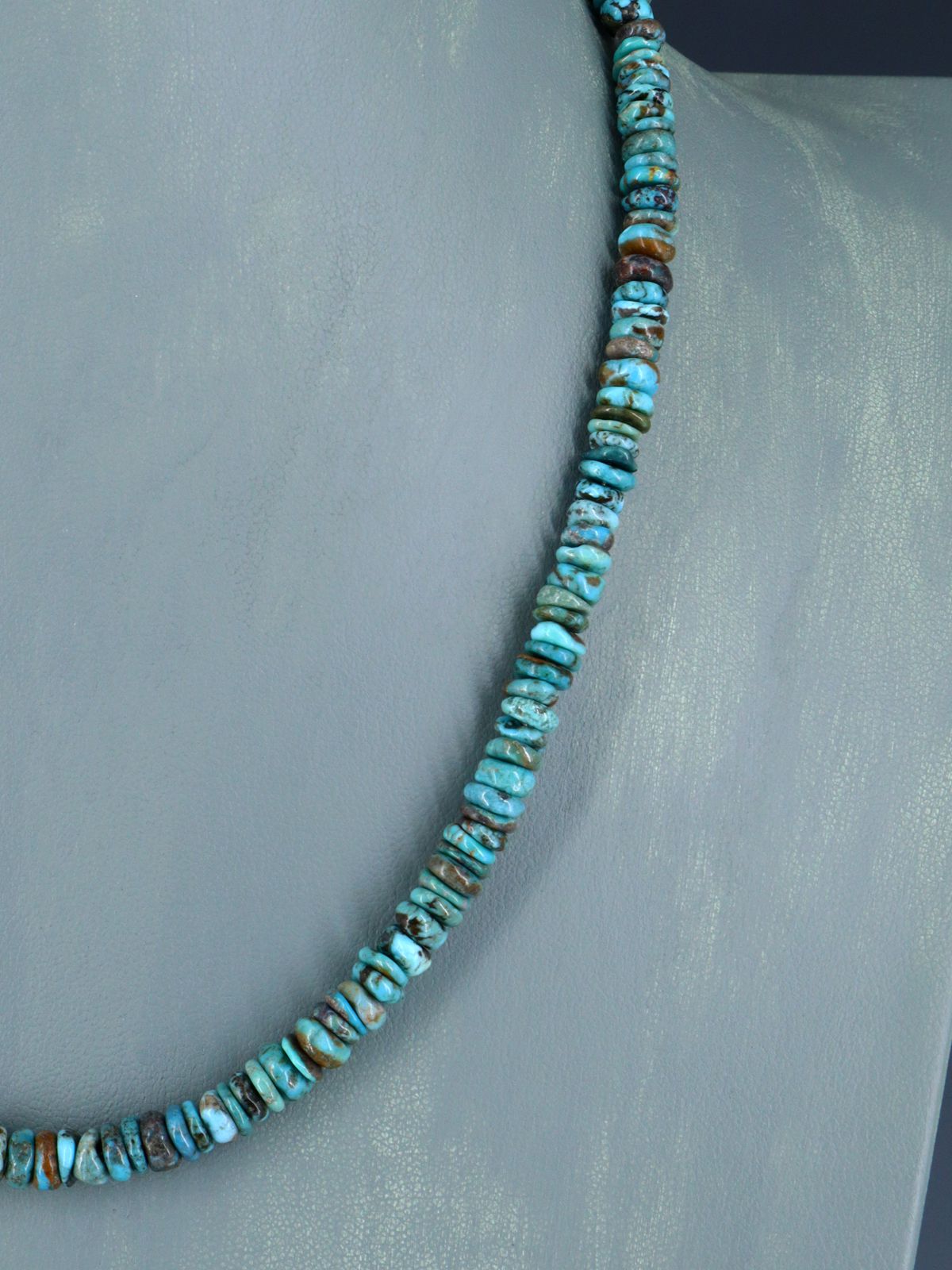 Navajo 18" Single Strand Turquoise Beaded Necklace