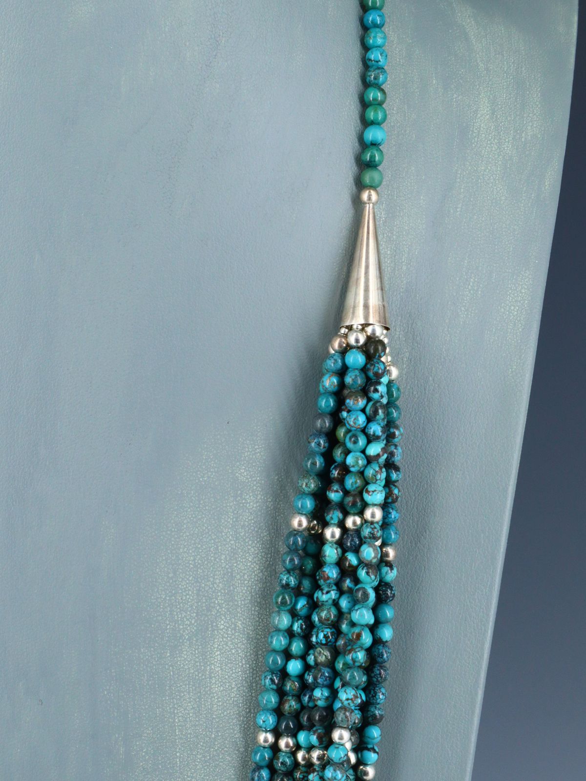 Native American Skyhorse Turquoise Nine Strand Necklace