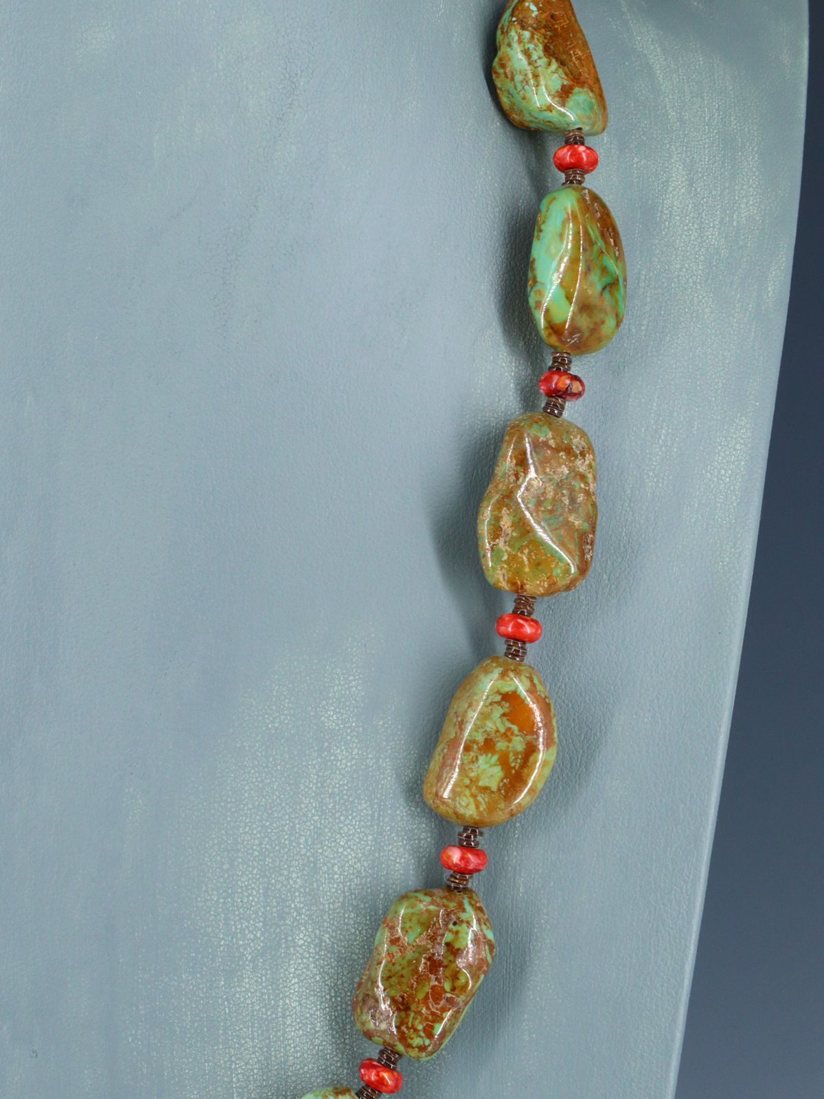 25" Native American Turquoise Nugget Necklace