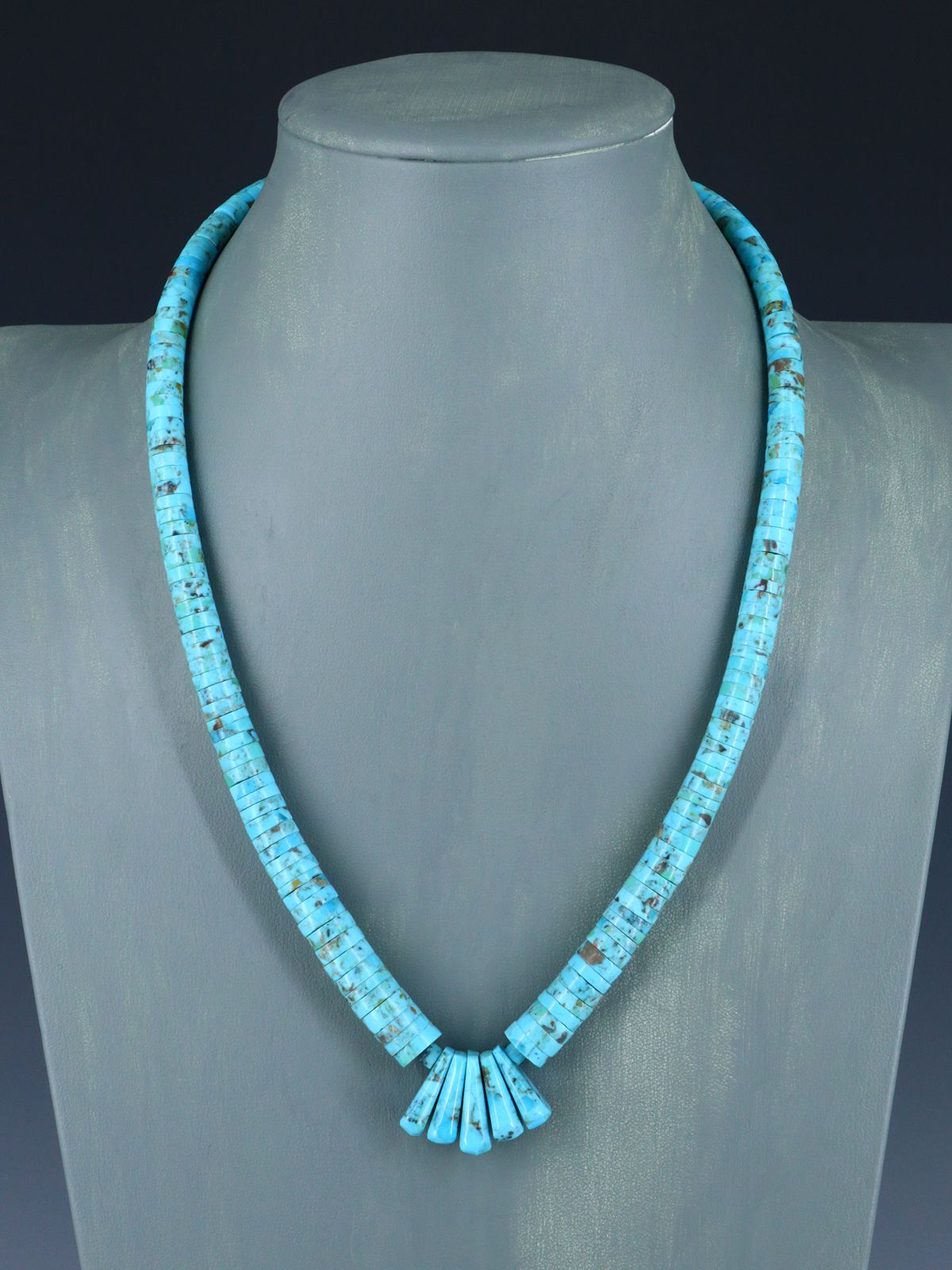 Native American Jewelry Single Strand Turquoise Necklace
