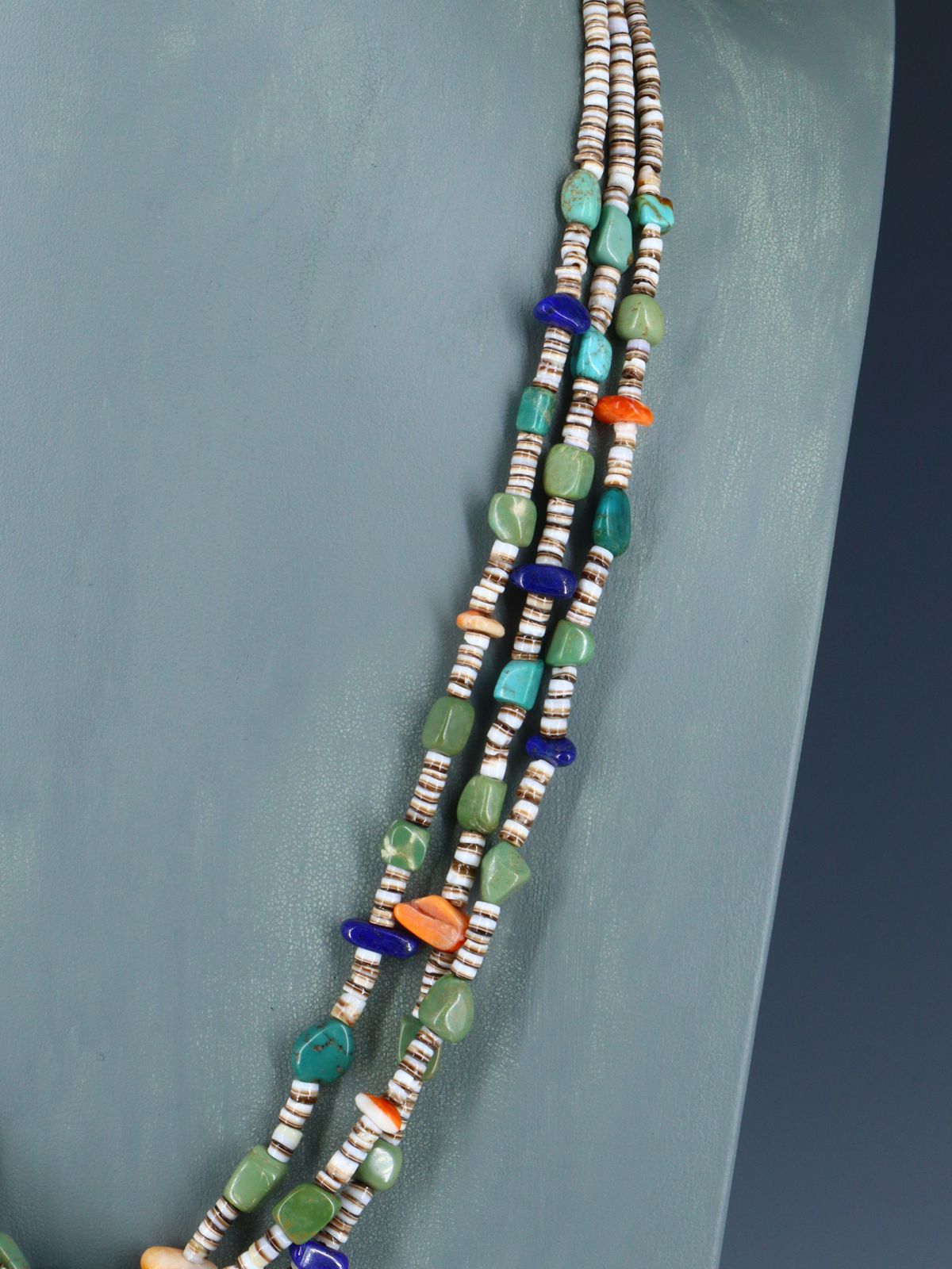 Vintage Native American Turquoise and Shell Heishi Necklace