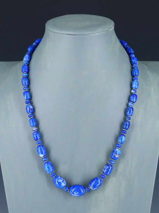 Native American Lapis Single Strand Beaded Necklace