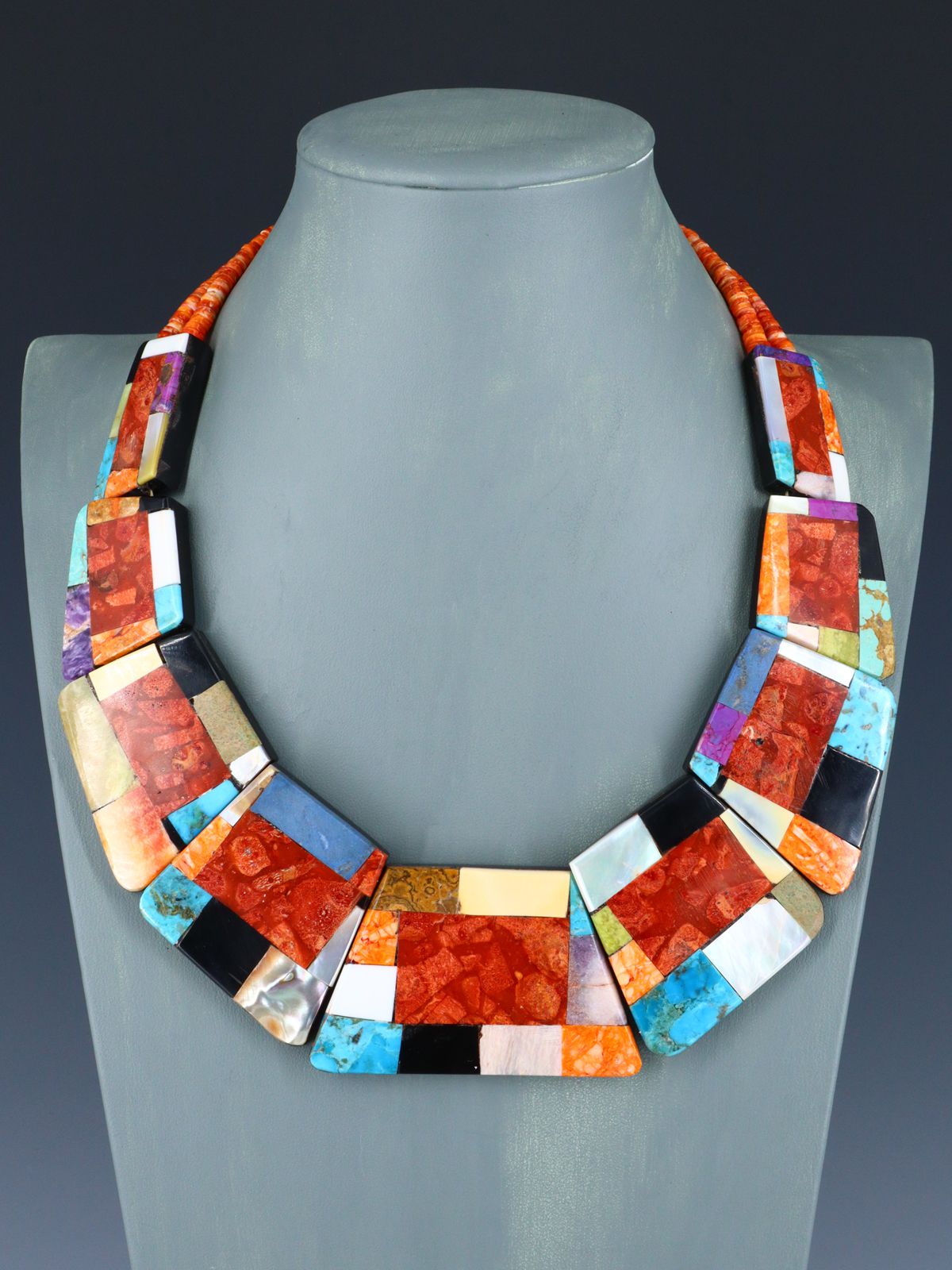 Native American Santo Domingo Mosaic Necklace Set