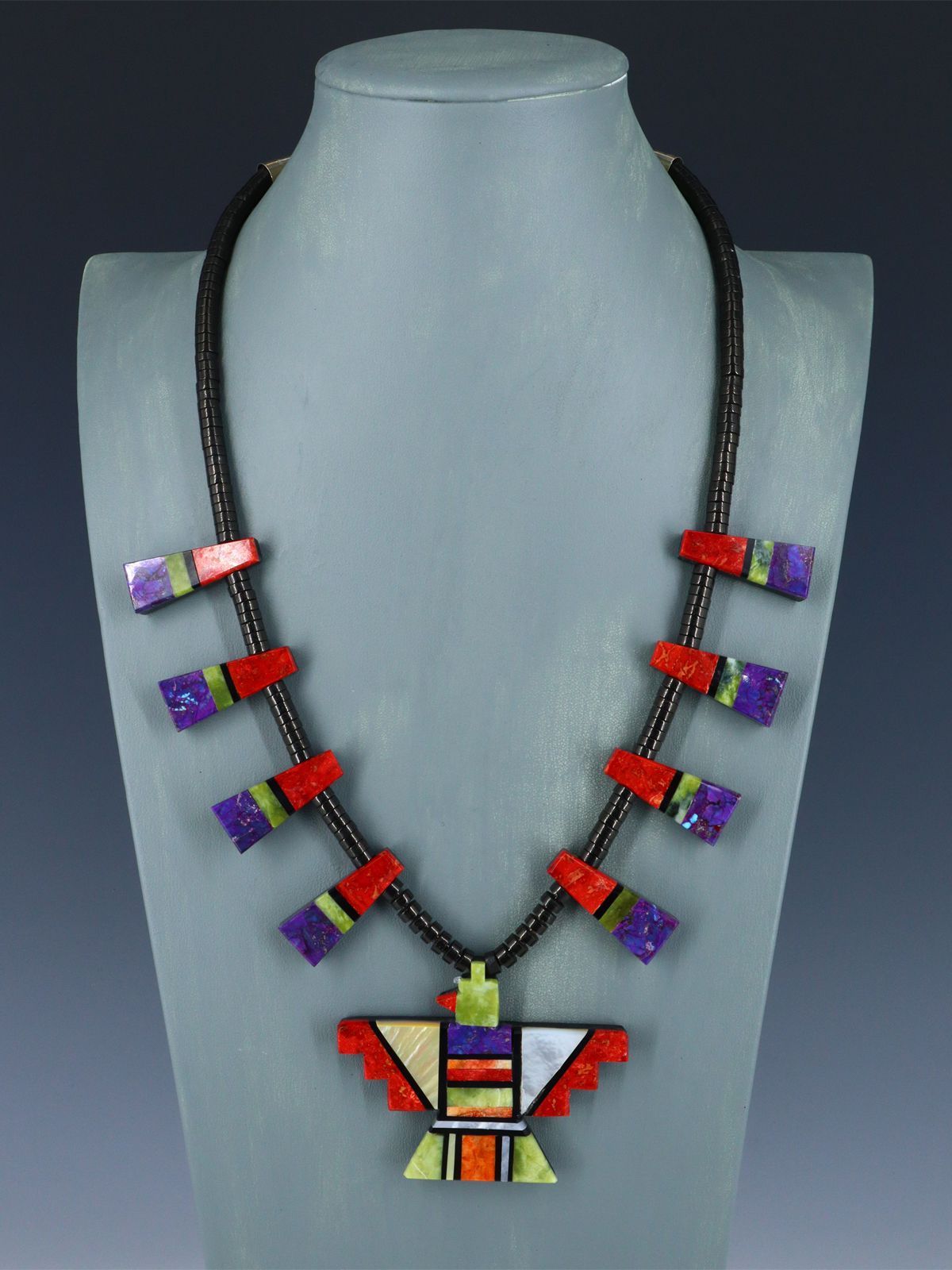 Santo Domingo Thunderbird Mosaic Necklace