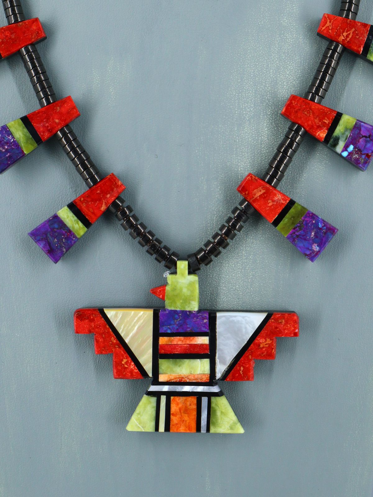 Santo Domingo Thunderbird Mosaic Necklace