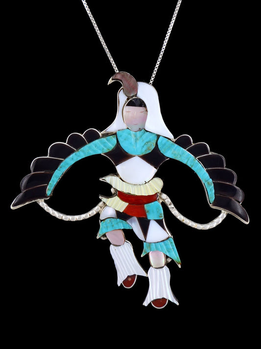 Zuni Inlay Eagle Dancer Pin/Pendant