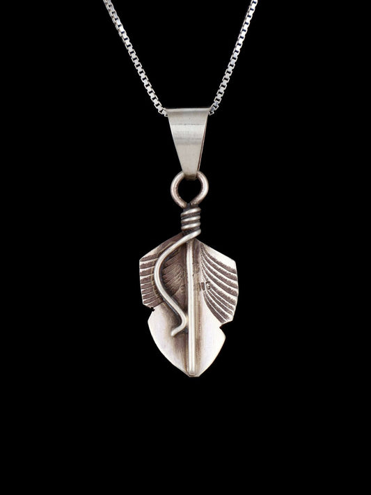 Navajo Sterling Silver Feather Pendant