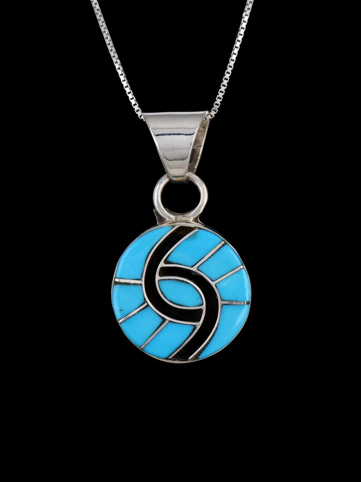 Turquoise Sterling Silver Zuni Inlay Pendant