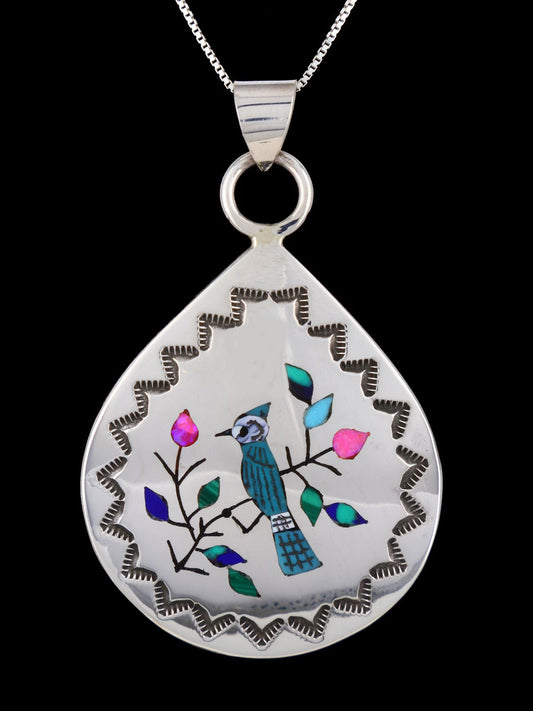 Native American Jewelry Inlay Bird Pendant