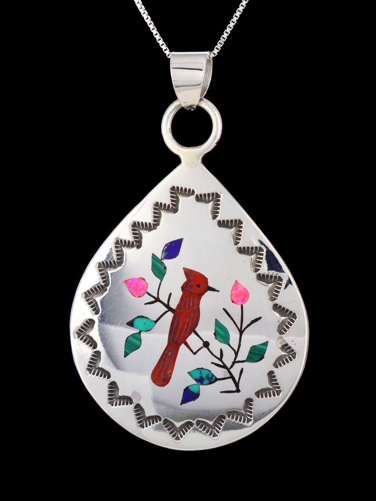 Native American Jewelry Inlay Bird Pendant