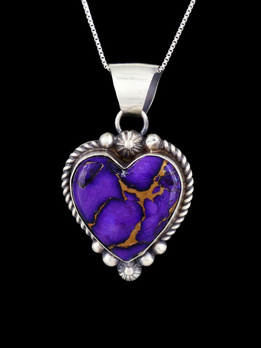 Native American Jewelry Compressed Turquoise Heart Pendant