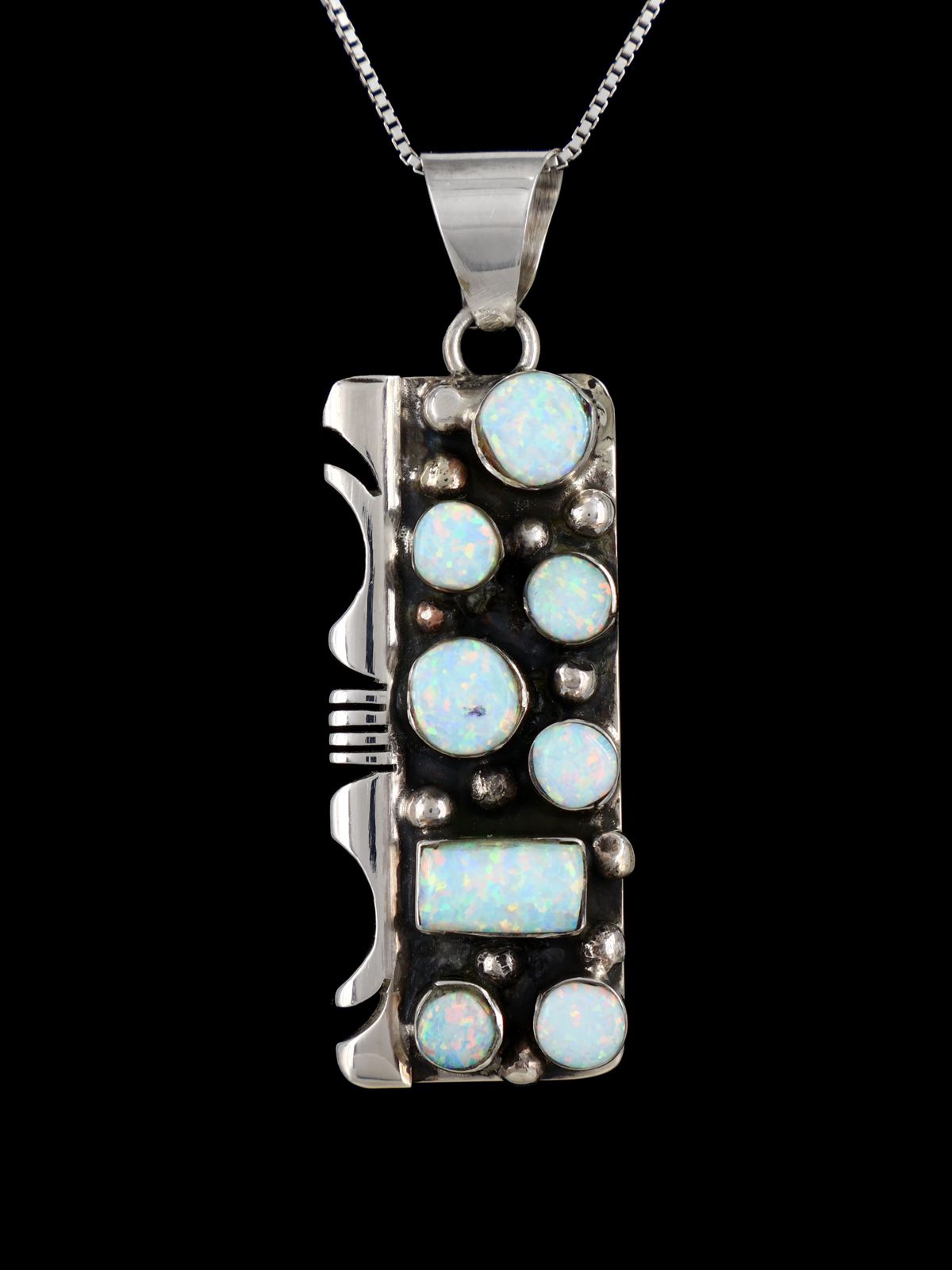 Navajo Opalite Sterling Silver Cluster Pendant