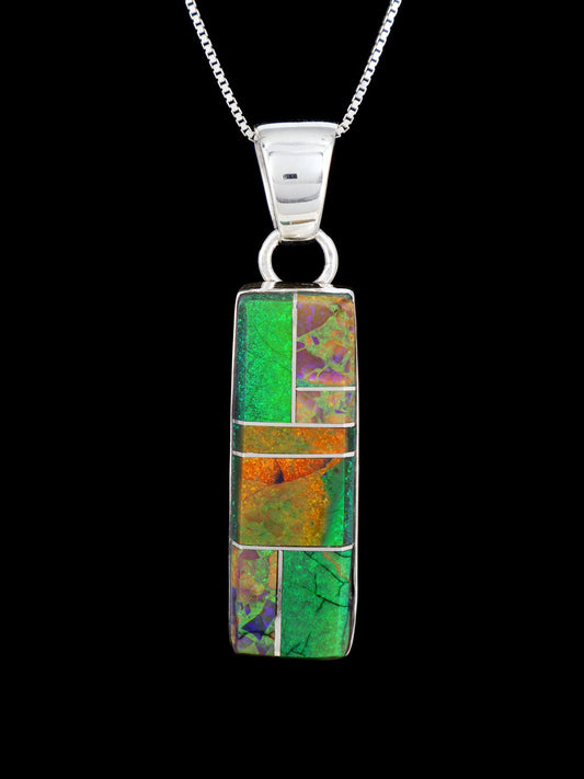 Navajo Opalite Sterling Silver Inlay Pendant