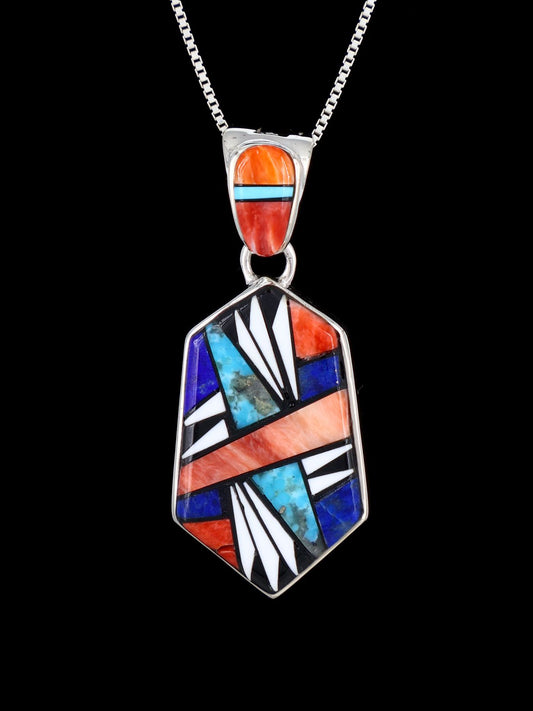 Native American Multistone Inlay Reversible Pendant
