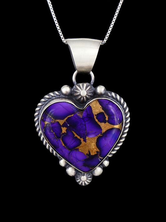 Native American Jewelry Compressed Turquoise Heart Pendant