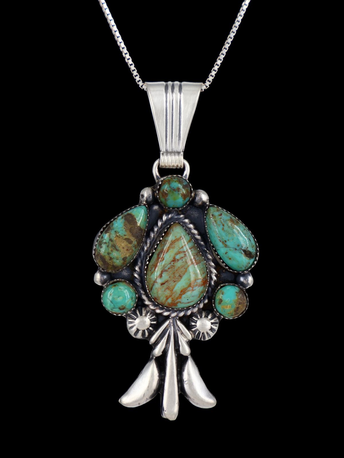 Native American Sterling Silver Turquoise Pendant