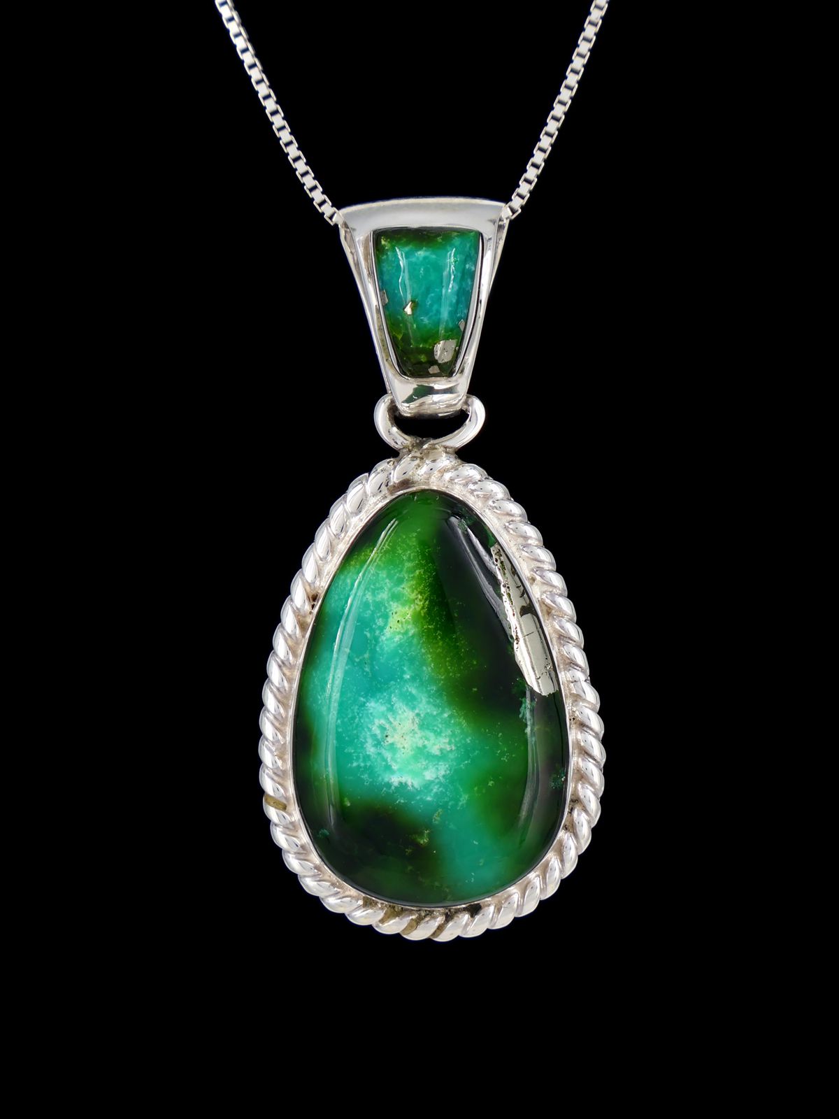 Native American Jewelry Sterling Silver Turquoise Pendant