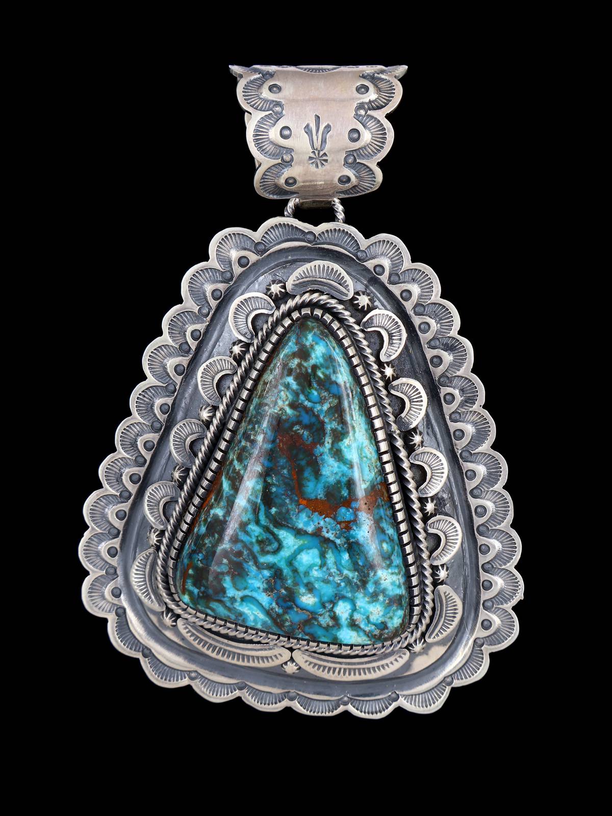 Egyptian Turquoise Navajo Sterling Silver Pendant