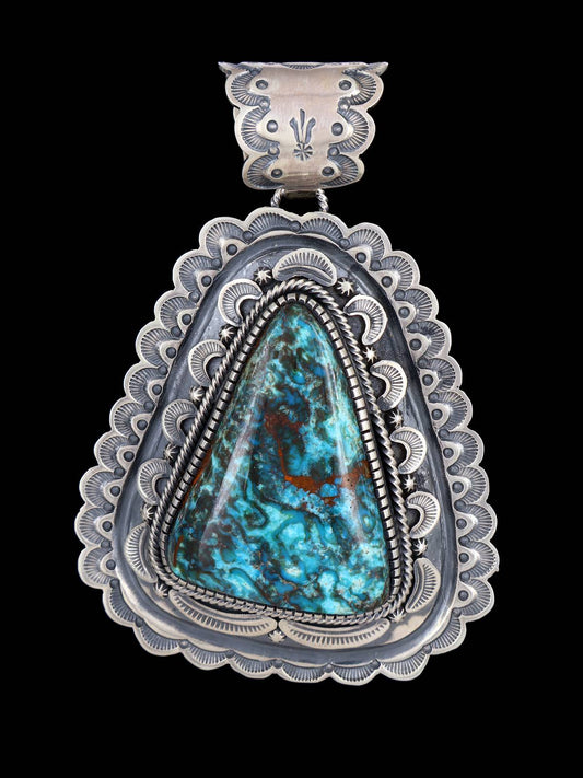 Egyptian Turquoise Navajo Sterling Silver Pendant