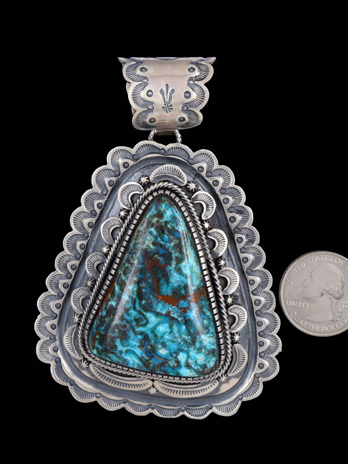 Egyptian Turquoise Navajo Sterling Silver Pendant