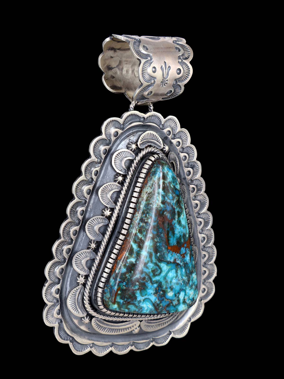 Egyptian Turquoise Navajo Sterling Silver Pendant