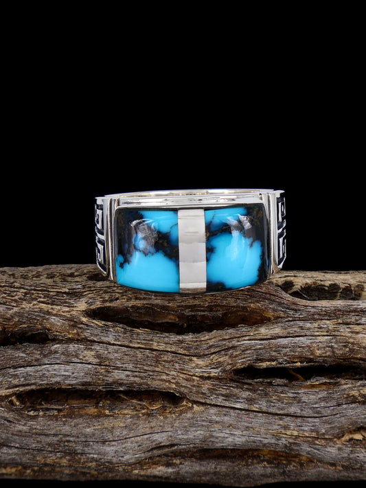 Turquoise Inlay Ring, Size 11 1/2