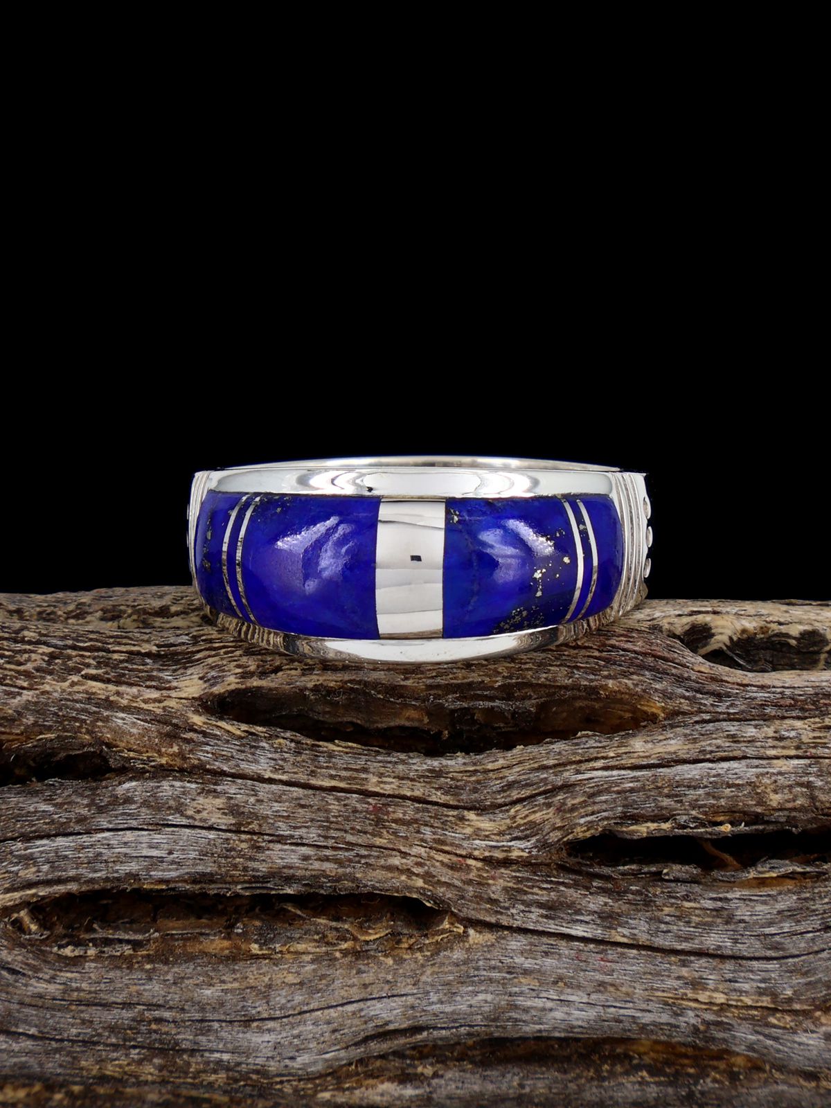 Lapis Inlay Ring, Size 10 3/4