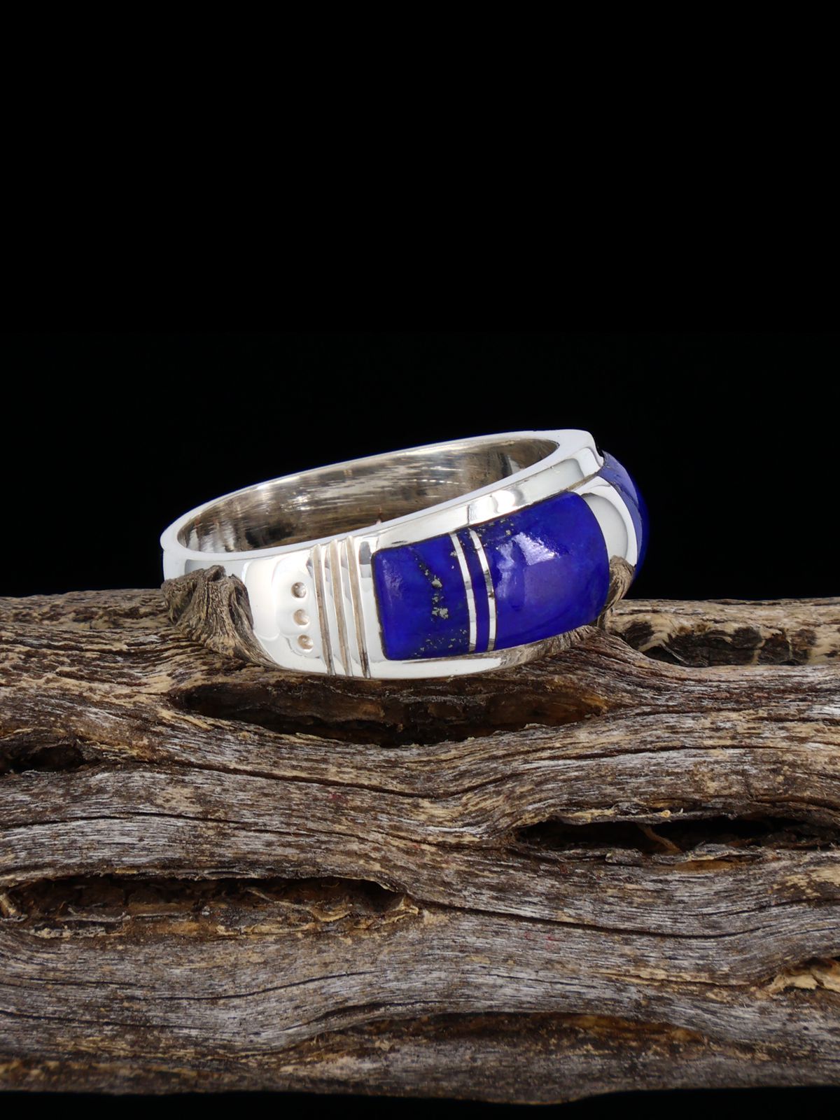 Lapis Inlay Ring, Size 10 3/4