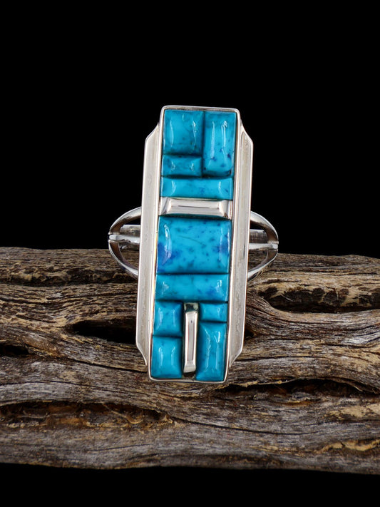 Shattuckite Cobblestone Inlay Ring, Size 8